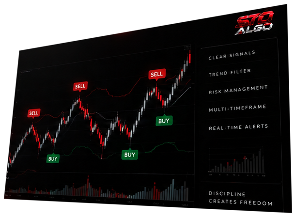 STO Algo signals on a live TradingView chart